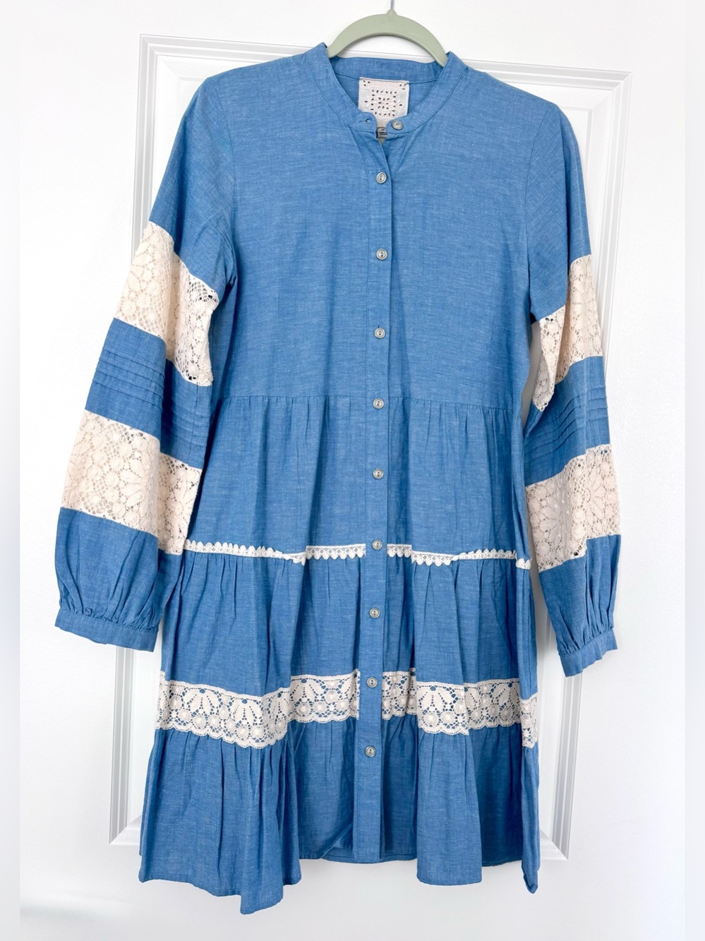Johnny Was Jade Laguna Pieces Mini Dress Cotton/Linen, size XS